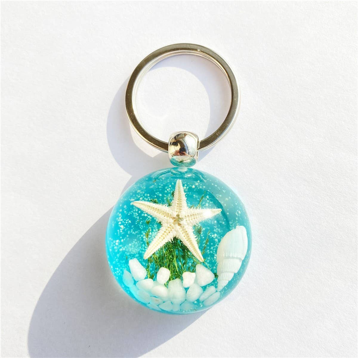 NEW CARTOON STARFISH AMBER KEYCHAIN PENDANT
