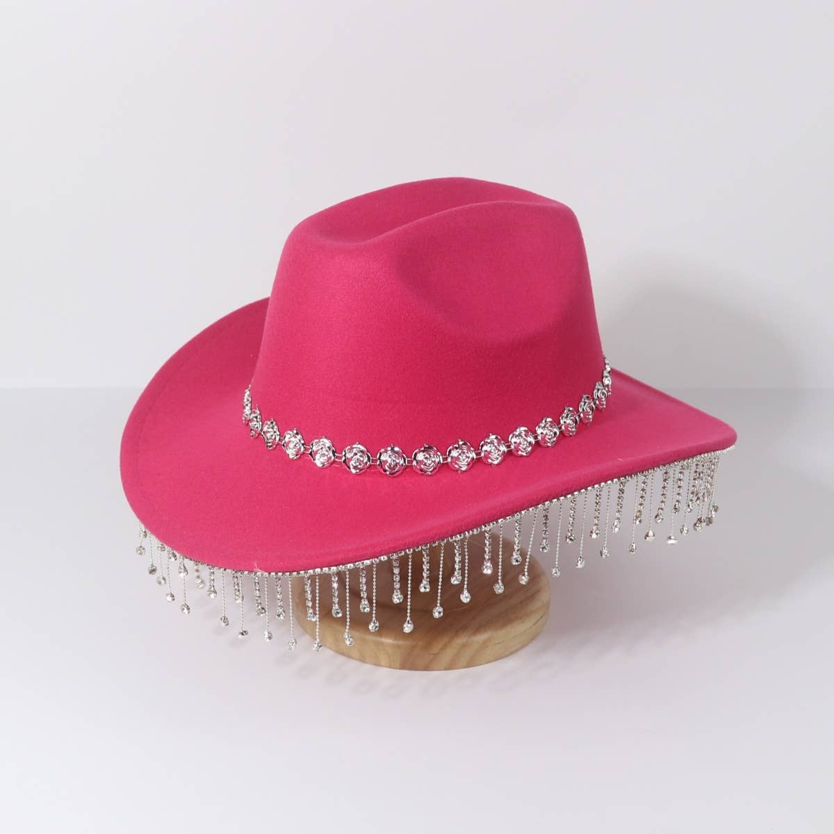 Rhinestone Fringe Panama Cowboy Hat with Eye Gems_CWAH3630