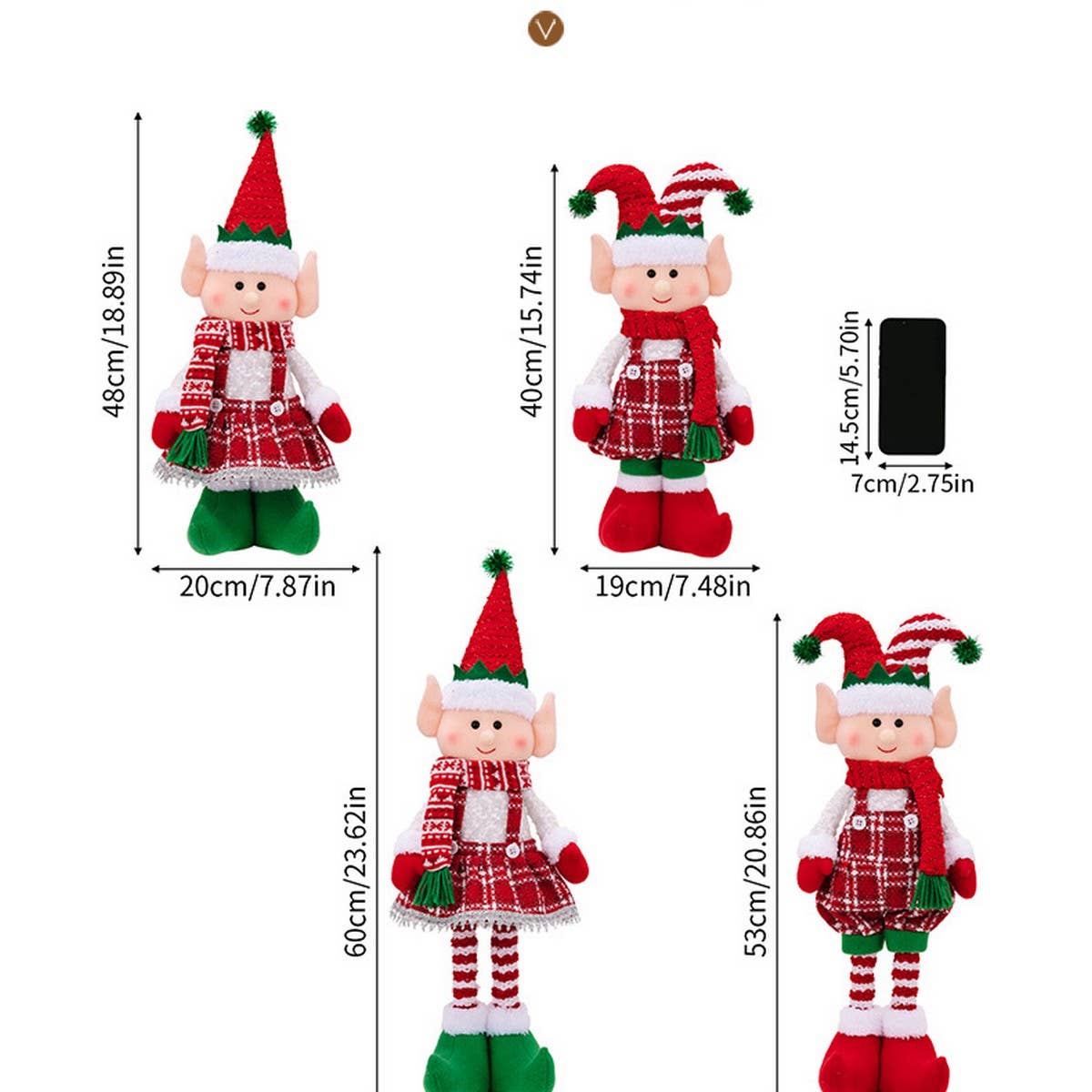 CWMM10300_RED&GREEN CHRISTMAS ELF STANDING FIGURINE