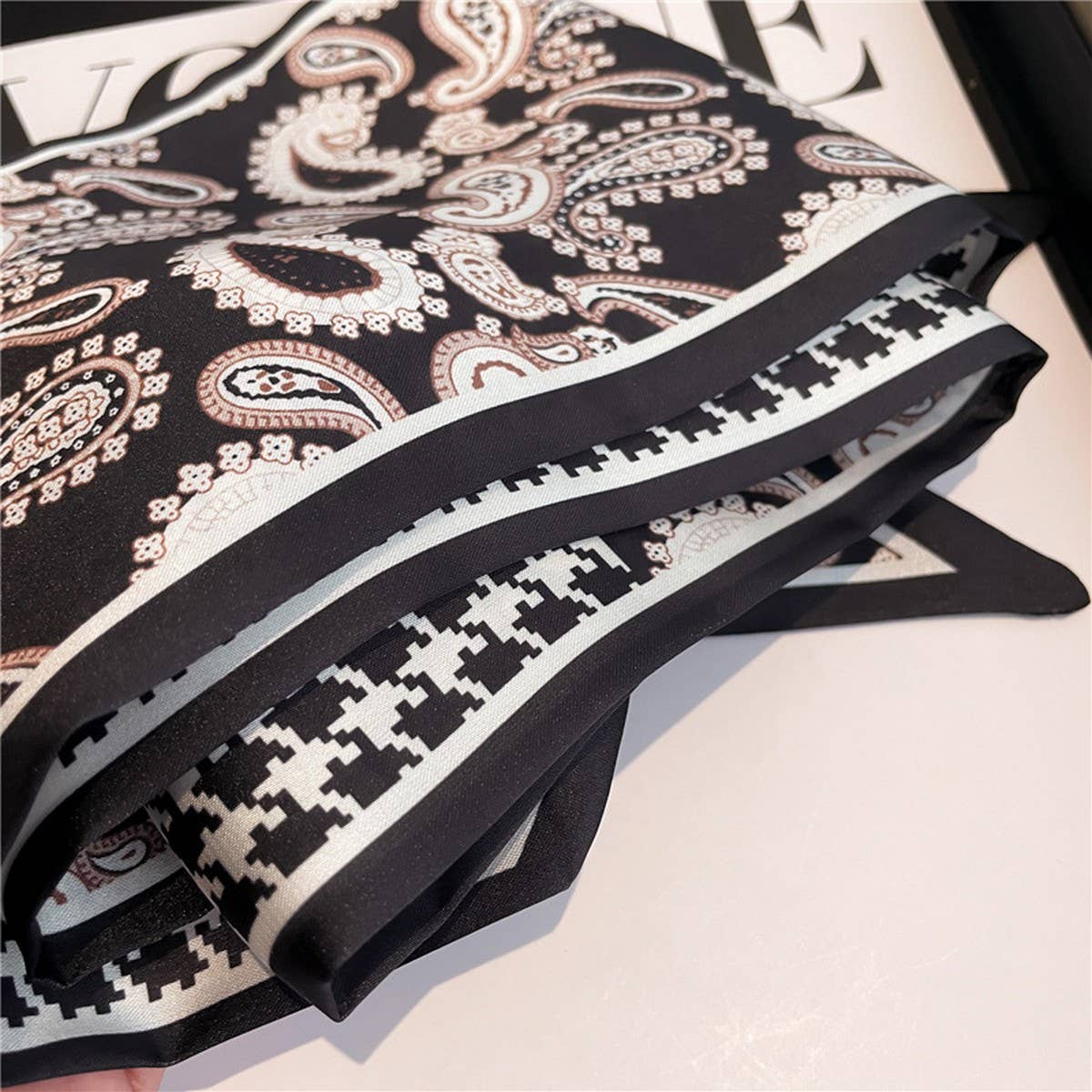 Skinny Silk Scarf for Hair, Neck or Bag Wrap_CWASC1512🎗️