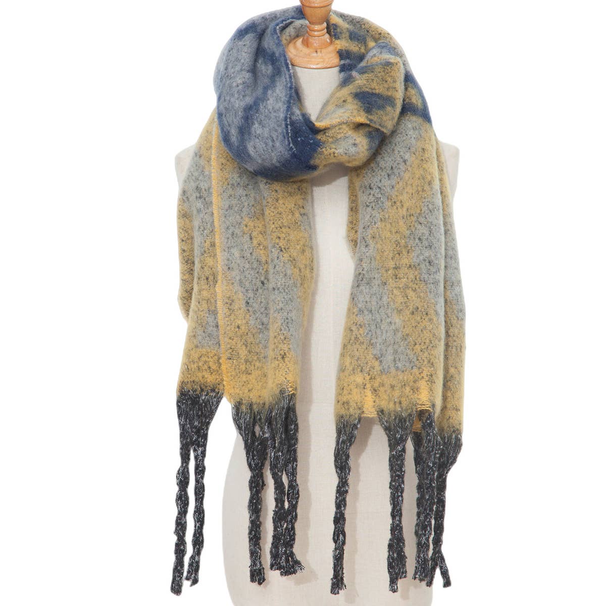 Faux Mohair Tassel Shawl ? Thick Winter Wrap