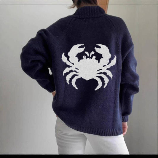 Everyday casual knitted long-sleeved cardigan