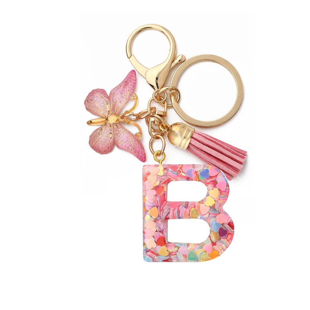 CRYSTAL LETTER SEQUIN RESIN KEYCHAIN_CWAJE0663