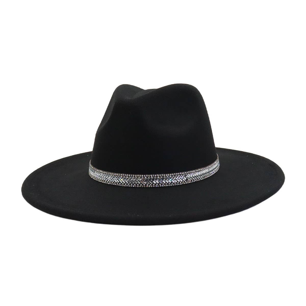 Men & Women Wool Blend Fedora Hat Heart Top_CWAH04376