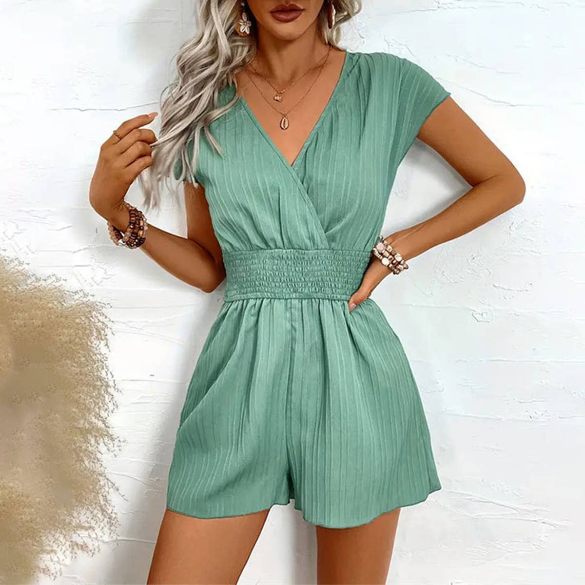 JACQUARD STRIPES WITH LACE-UP JUMPSUIT