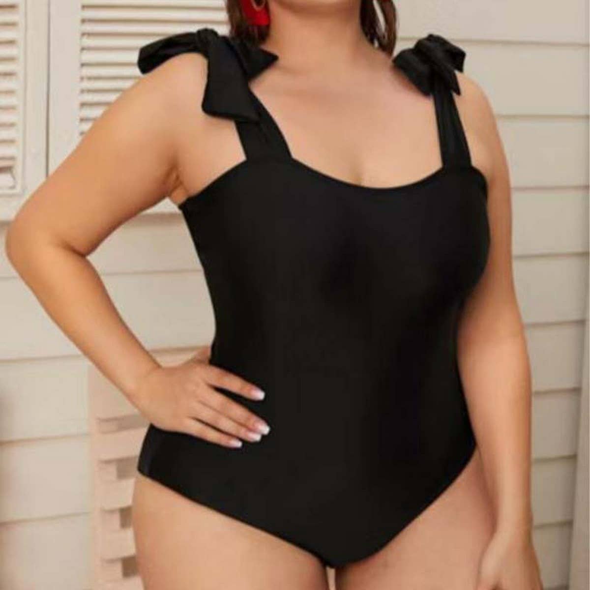 WOMEN'S PLUS SIZE BIKINI STRAP ONE PIECE SWIMSUIT