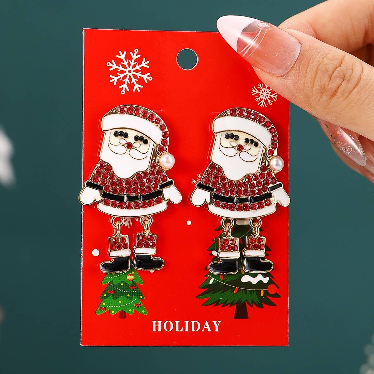 NEW CHRISTMAS CARTOON DIAMOND PENDANT EARRINGS