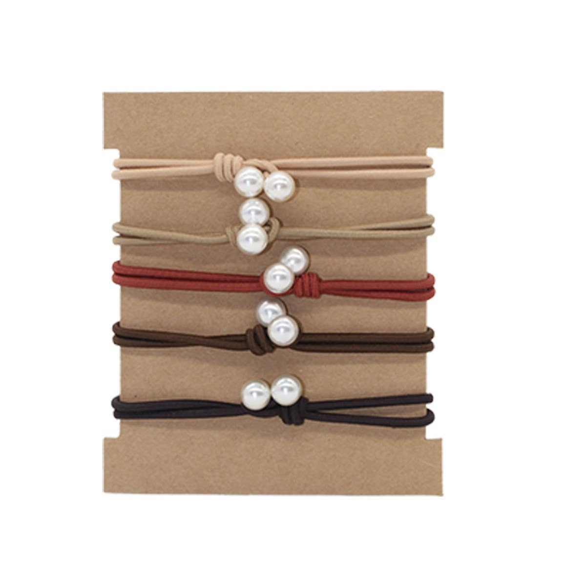 THREAD KNOT 5 CARD SET SIMPLE HAIR SCRUNCHIES