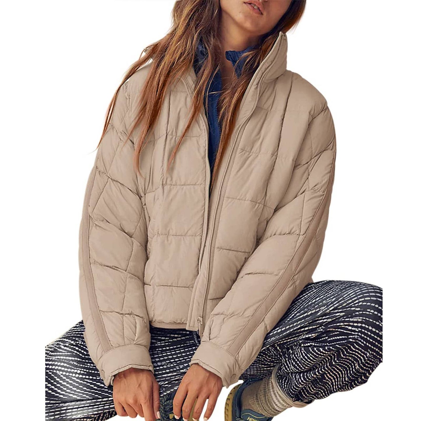 LIGHTWEIGHT ZIPPER COMPRESSIBLE SHORT DOWN JACKET