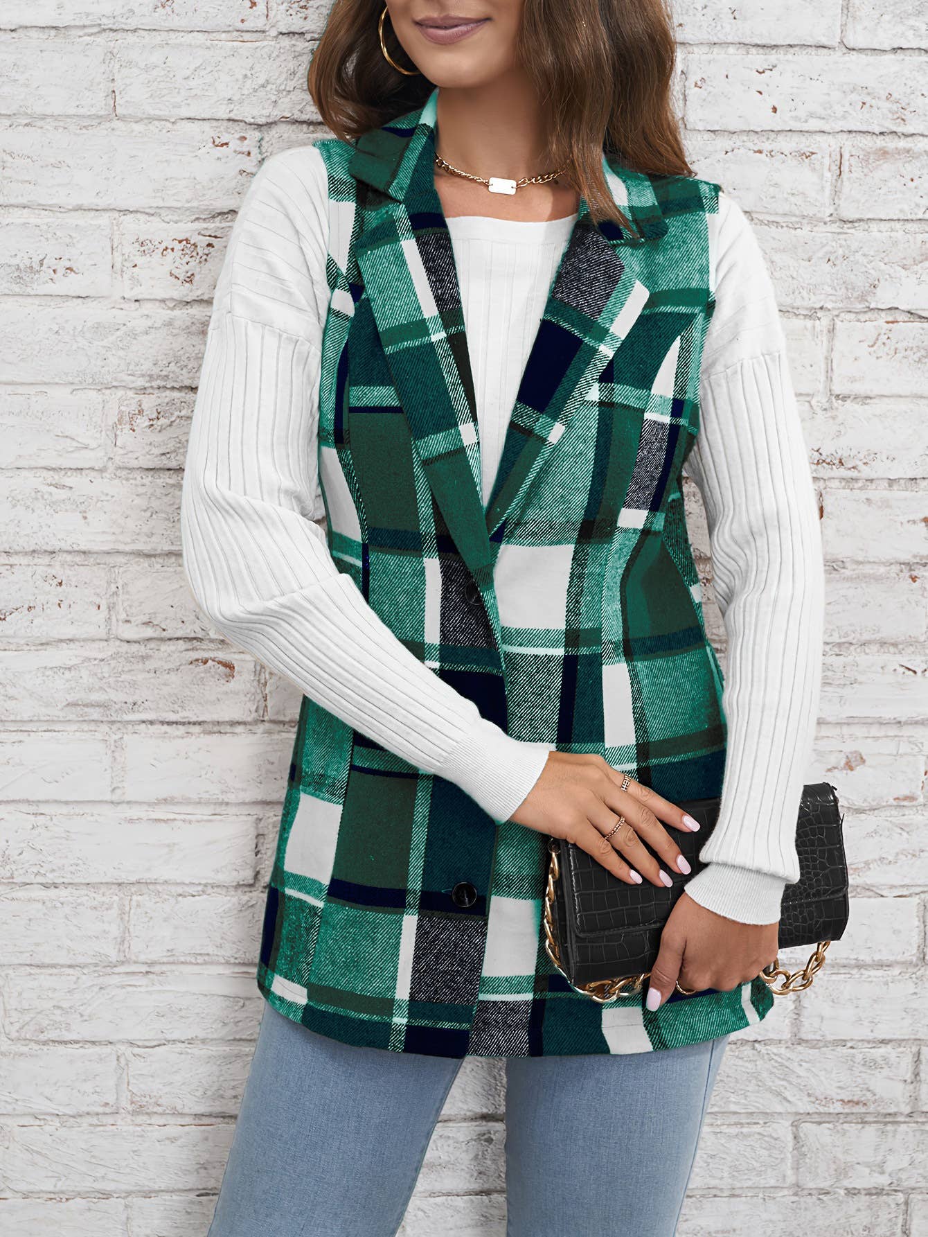 Elegant style all-in-one sleeveless cardigan