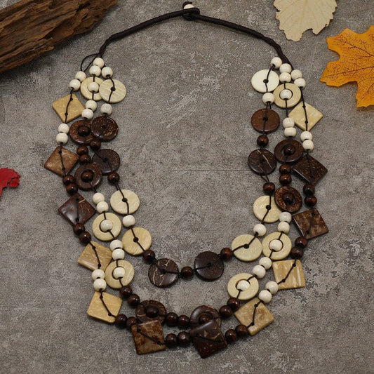 EXOTIC ETHNIC RETRO COCONUT SHELL SWEATER CHAIN_CWMM4390