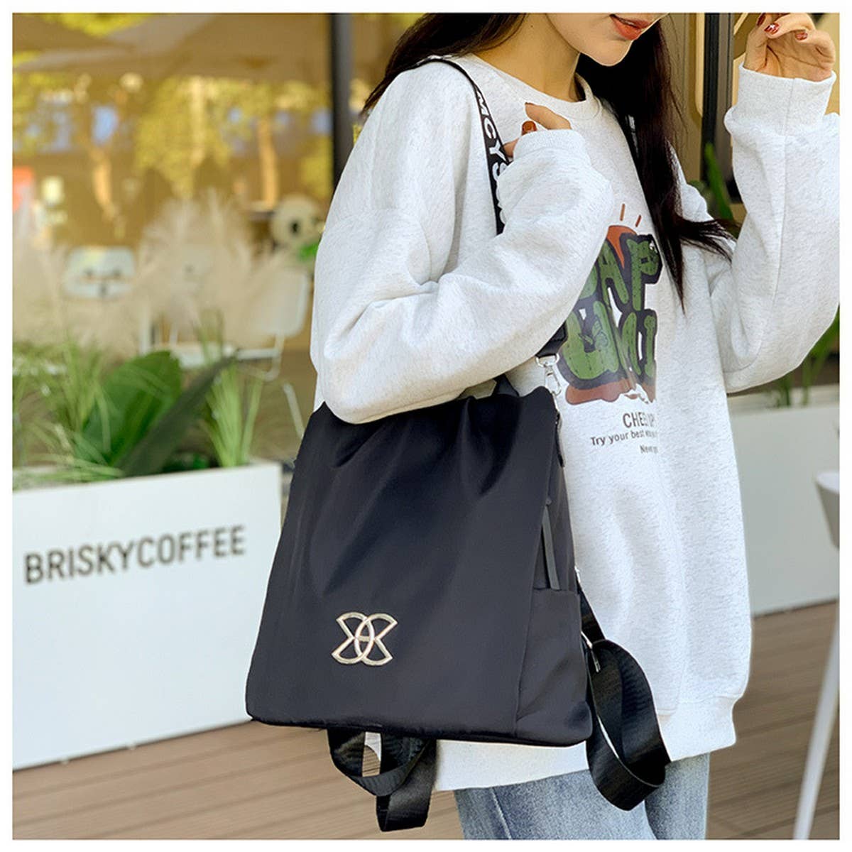 NYLON TRAVEL BACKPACK LARGE CAPACITY OXFORD CLOTH_CWAB3505