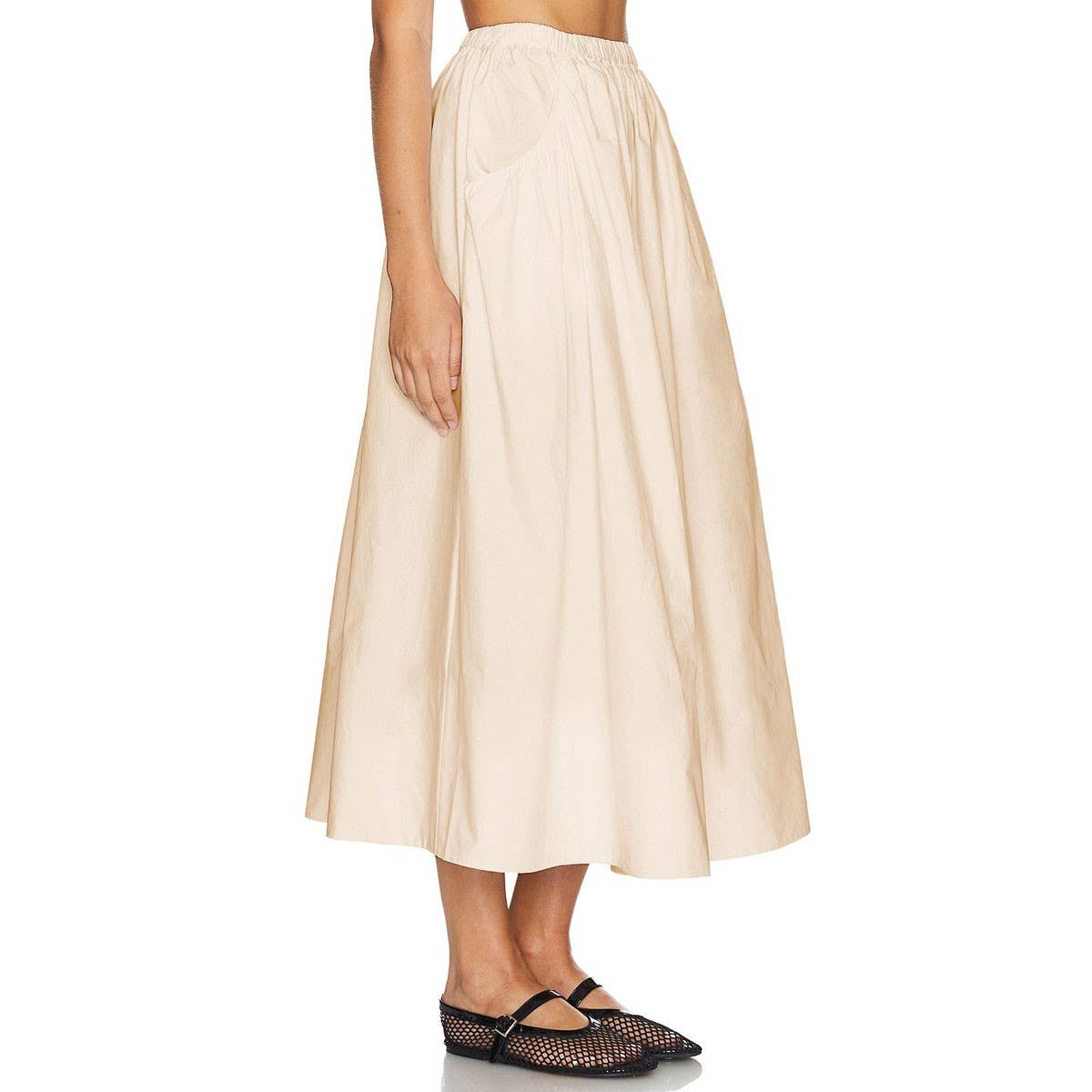 COTTON AND LINEN HIGH WAIST LOOSE SKIRT