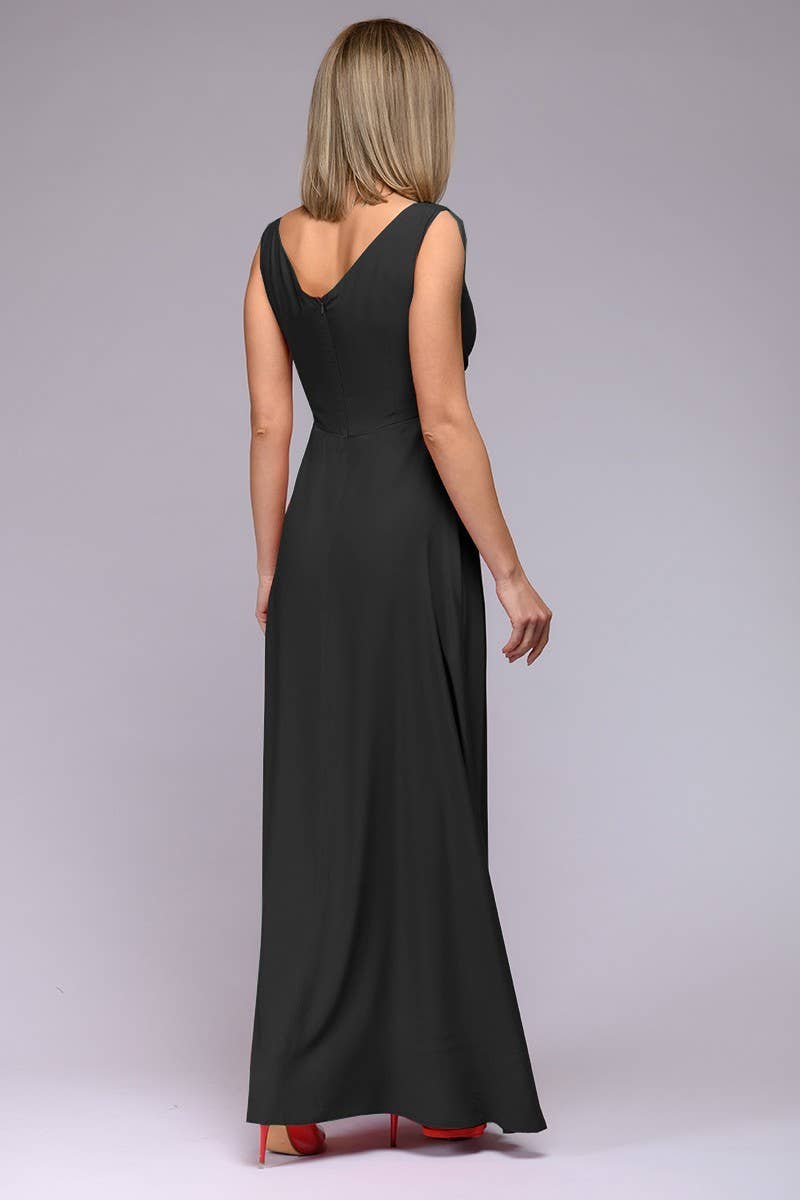 CWDMD5879_SLEEVELESS SOLID COLOR WAIST MAXI GOWN DRESS