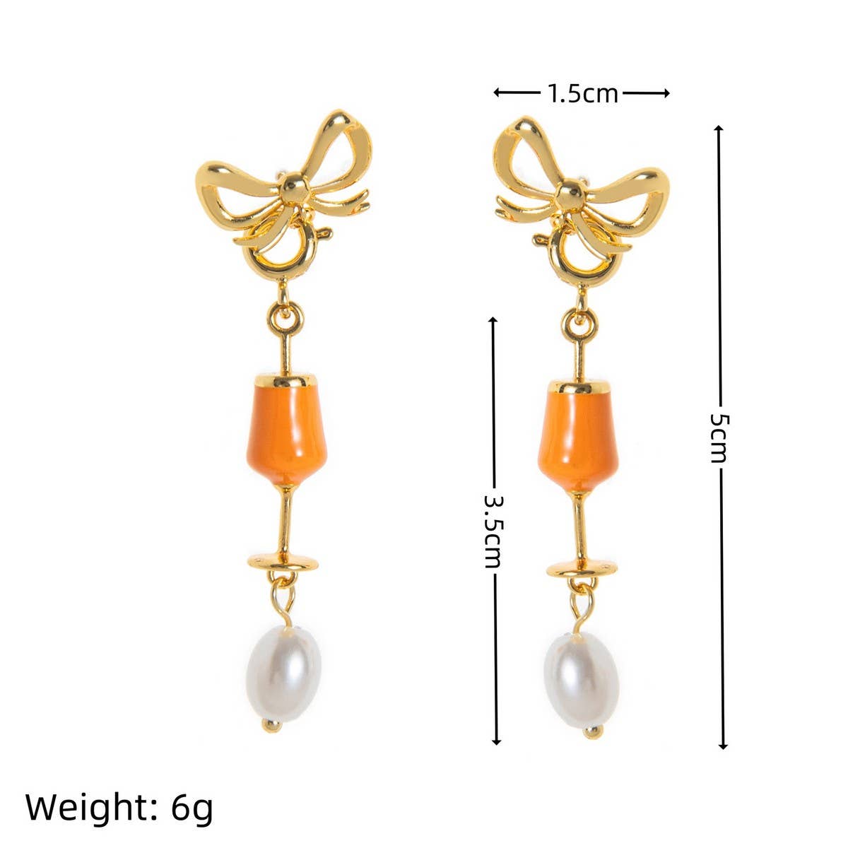 Fashionable Vegetable Wine Glass Pearl Earrings