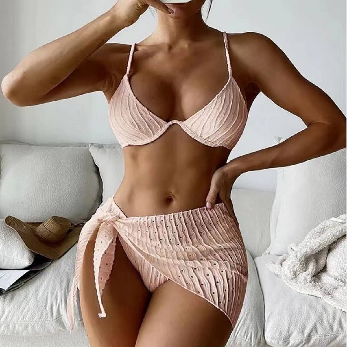 Sexy Backless Bikini Swimwear for Women 3/Set ??