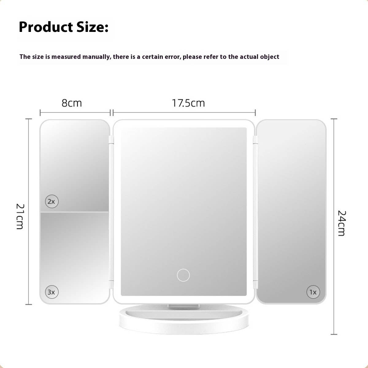 SHELL FLIP TRI-FOLD MIRROR FILLLIGHT DRESSINGMIRROR
