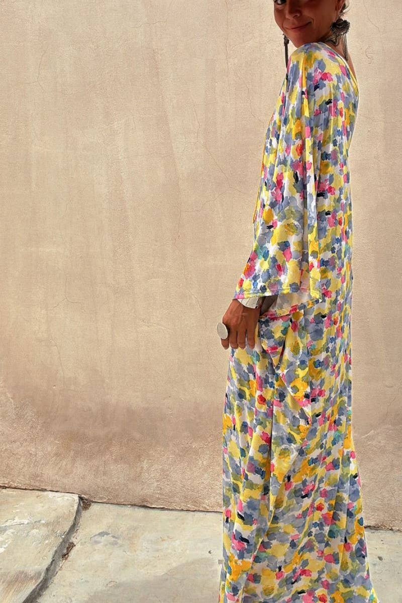 CWDMD5860_PRINTED OFF-SHOULDER LOOSE DRESS