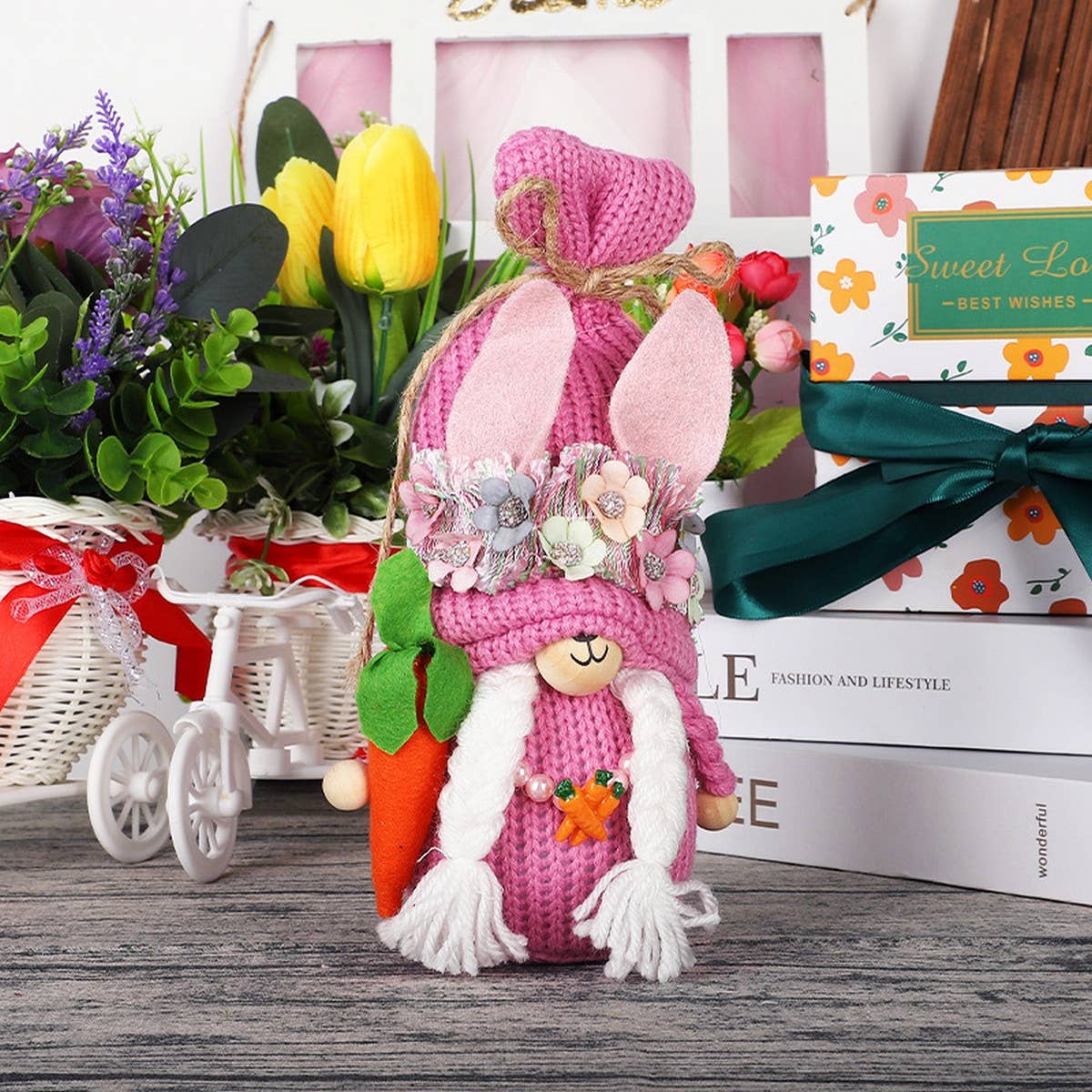 EASTER RUDOLPH CARROT BUNNY DOLL ORNAMENTS