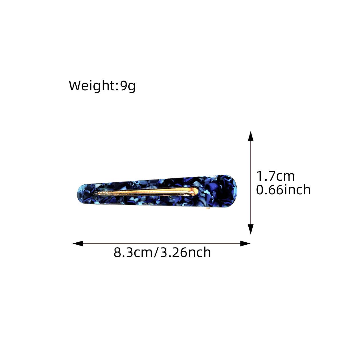 Teardrop duckbill shaped acetate plate hair clip