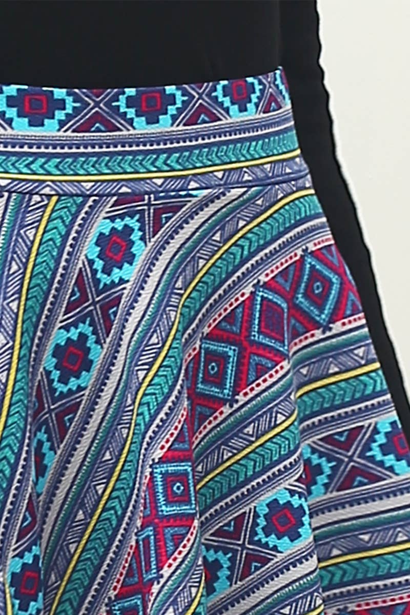 CWBSS105_High Waisted Skirt Mini A-Line Flared Skater Skirt