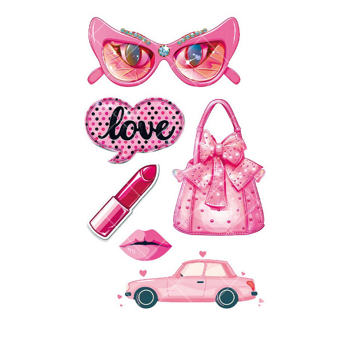 Pink Guitar Girl Tattoos ??Waterproof Kids Party_CWMM8382