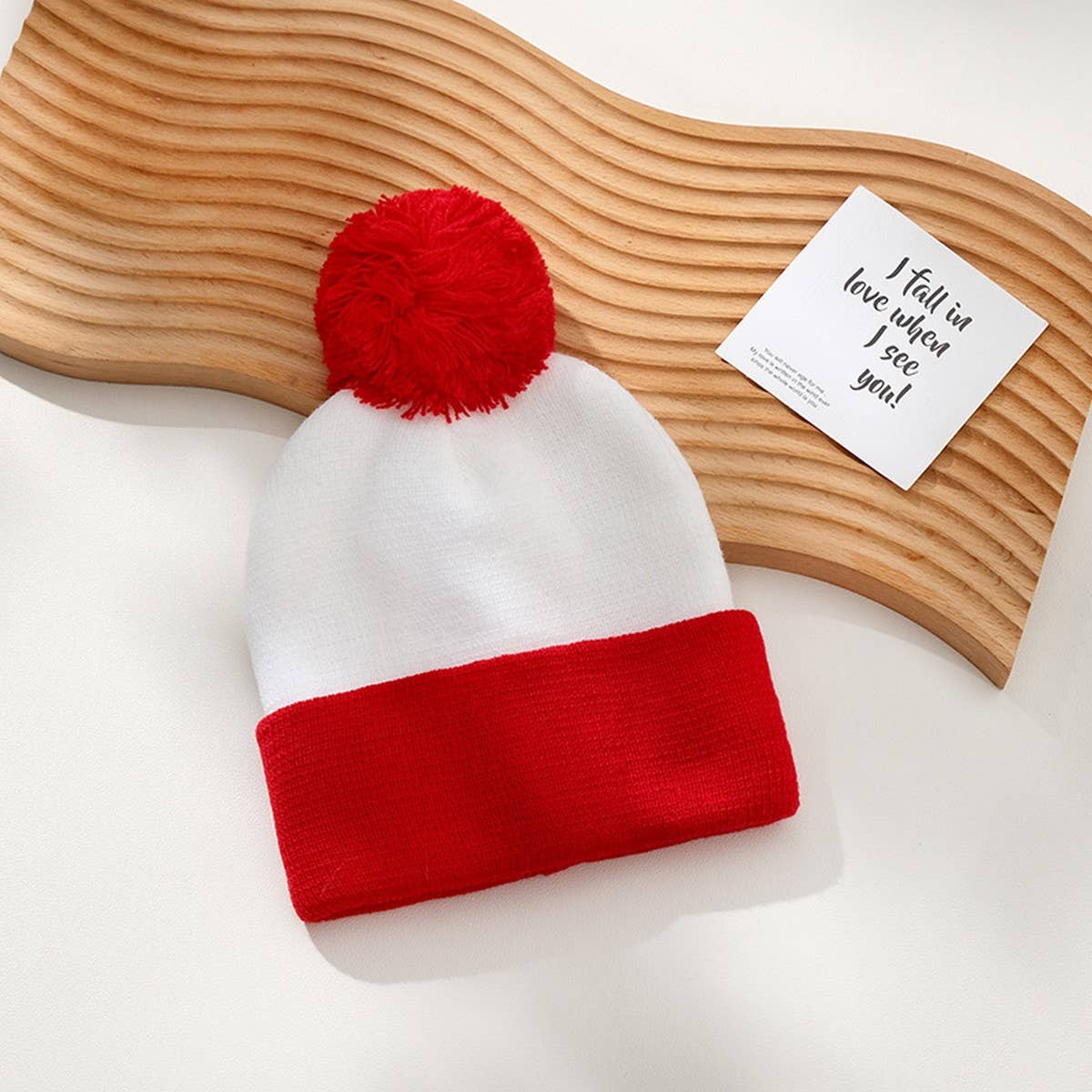 CWMS02754_CHRISTMAS STRIPED KNIT BEANIE HAT