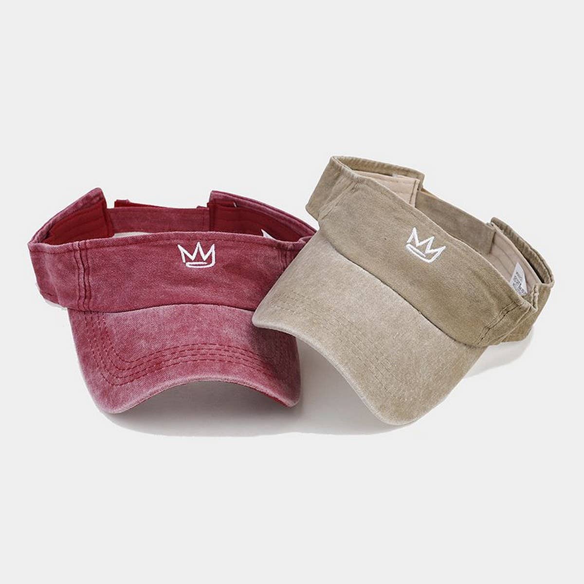 Crown Embroidered Visor Cap - Summer Sun Hat_CWAH3310