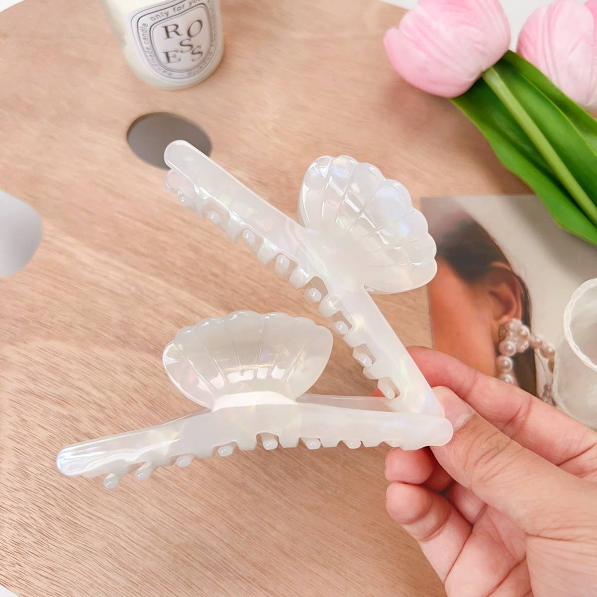 Sweet Shell Acetate Hair Claw, Chic Summer Clip_CWAHA1488