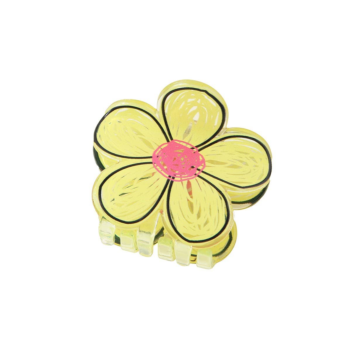 Flower Graffiti Hair Claw Cute Versatile Updo Clip