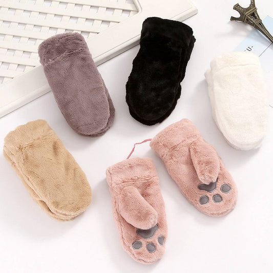 CUTE WINTER STUDENT FLEECE COLD PROTECTION GLOVES_CWAG0273