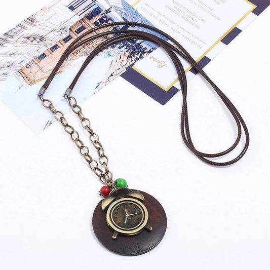 WAX ALLOY CREATIVE ALARM CLOCK LONG NECKLACE