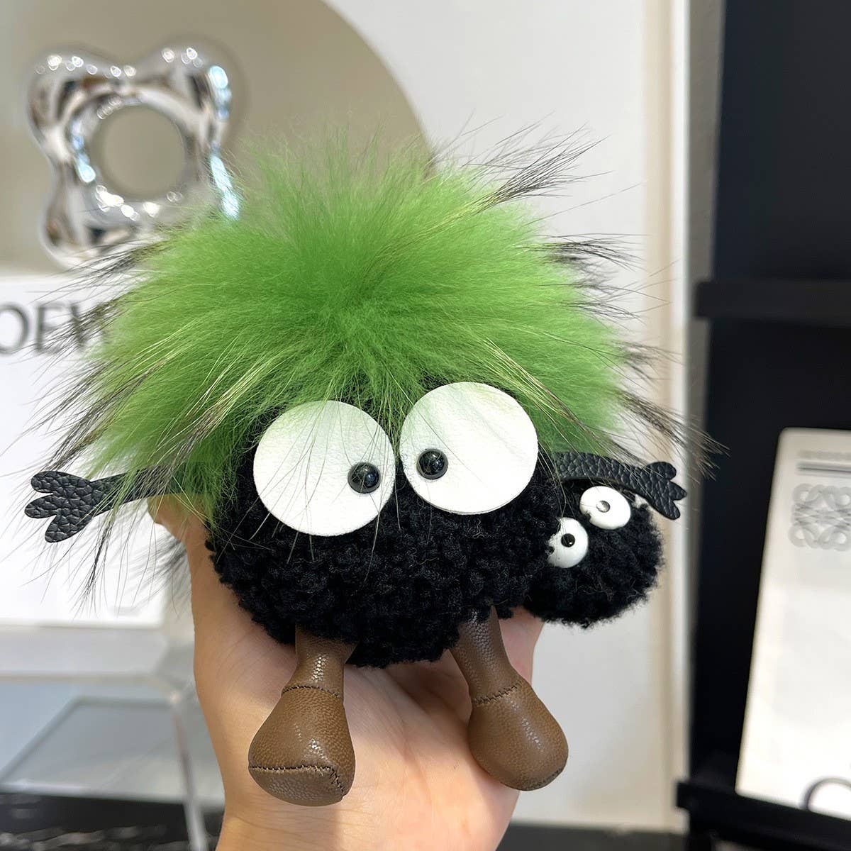 CUTE WOOL BRIQUETTES CAR KEYCHAIN BAG PENDANT