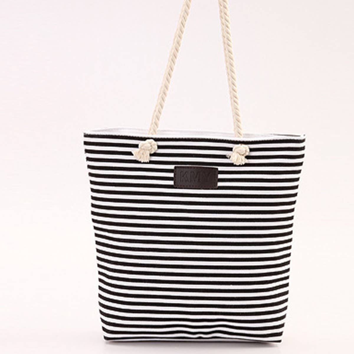 CANVAS STRIPED SHOULDER BAG TOTE BAG_CWAB1711