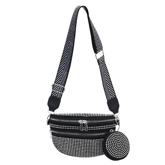 FASHIONABLE DIAMOND DOUBLE LAYER WAIST BAG_CWAB2083