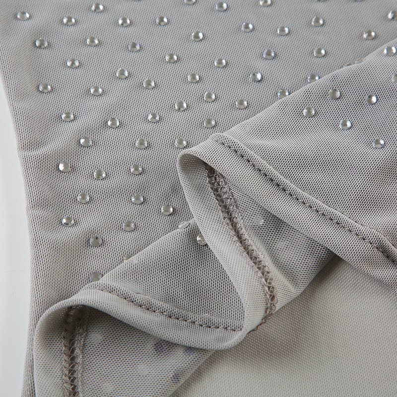 Sexy design hot drill slim-fit sleeveless top