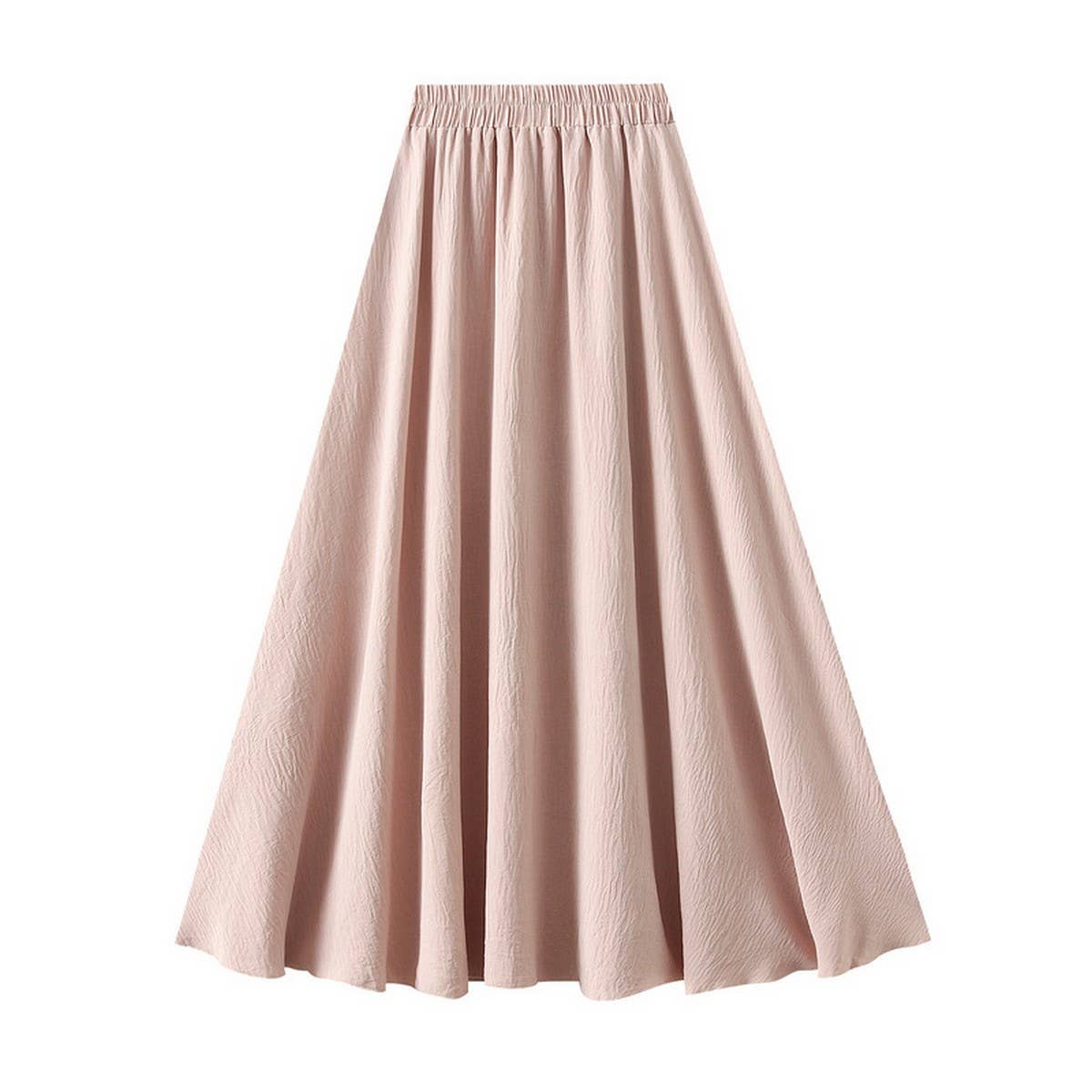 High-Waist A-Line Loose Fit Flowy Midi Skirt