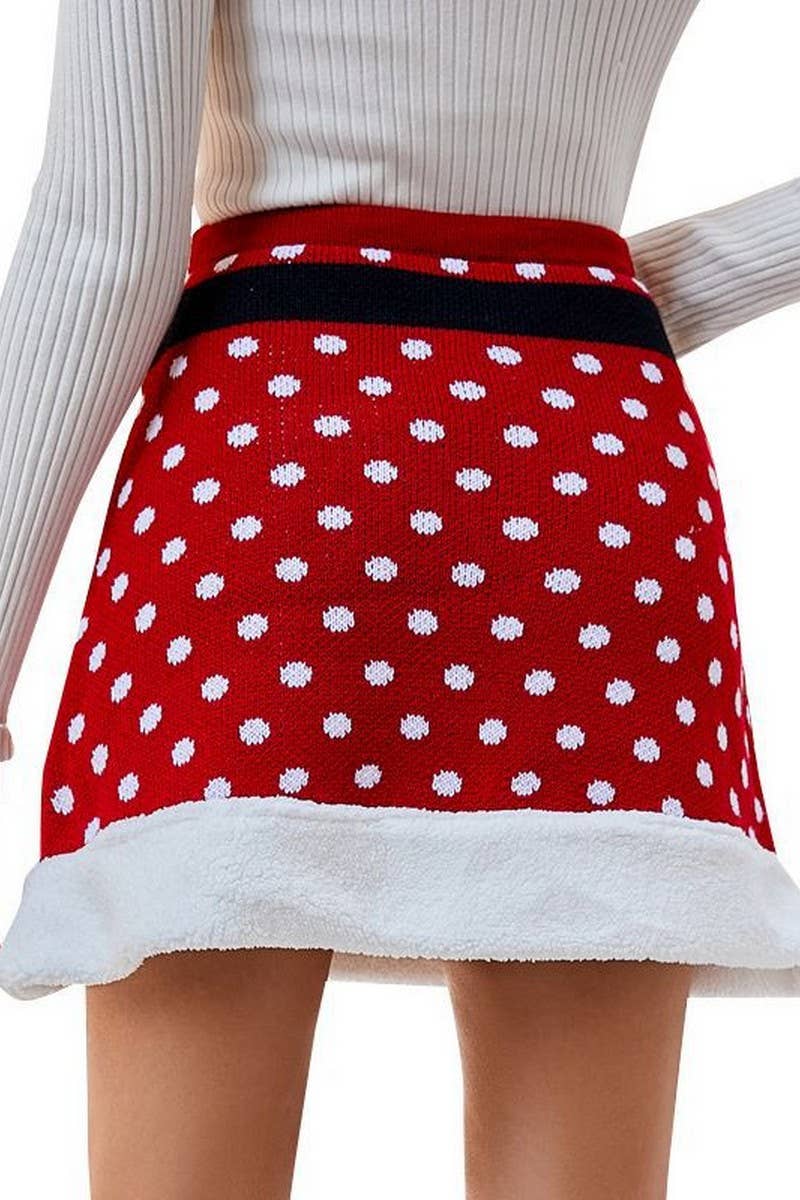 CWBSS0269_KNITTED PATCHWORK CHRISTMAS SKIRT