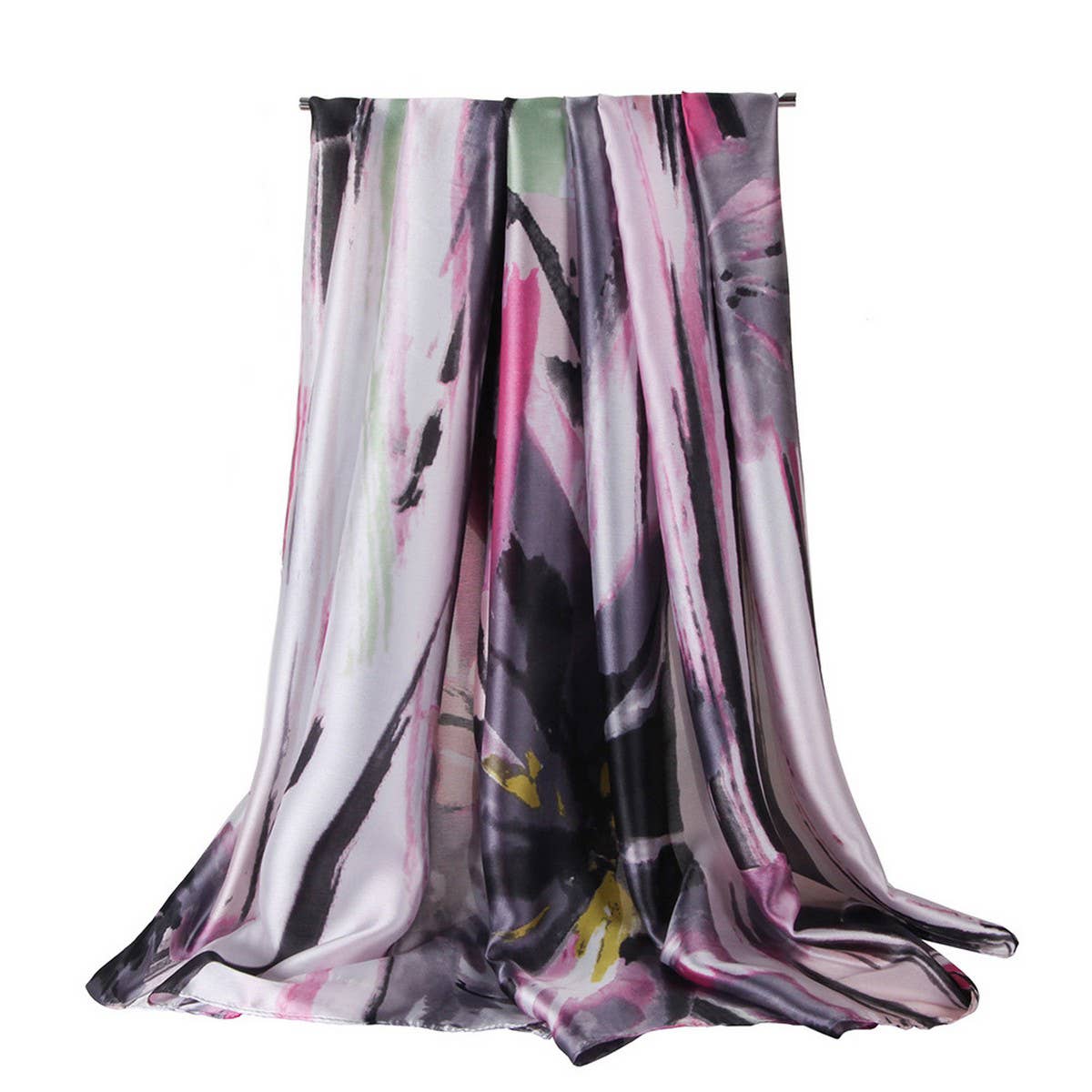 Lily Print Silk Scarf - Graffiti Style for Women