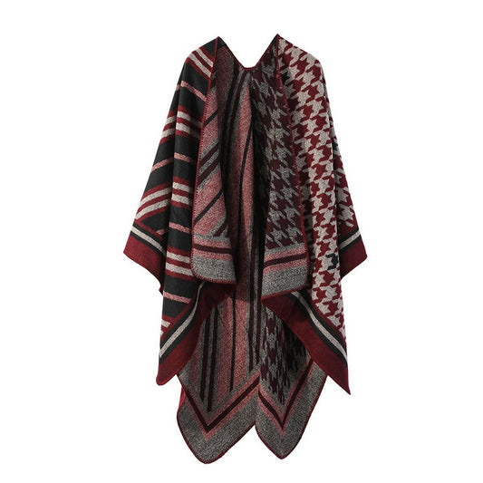 STRIPED SHAWL WARM CASHMERE ALL-MATCH CAPE_CWASC2251