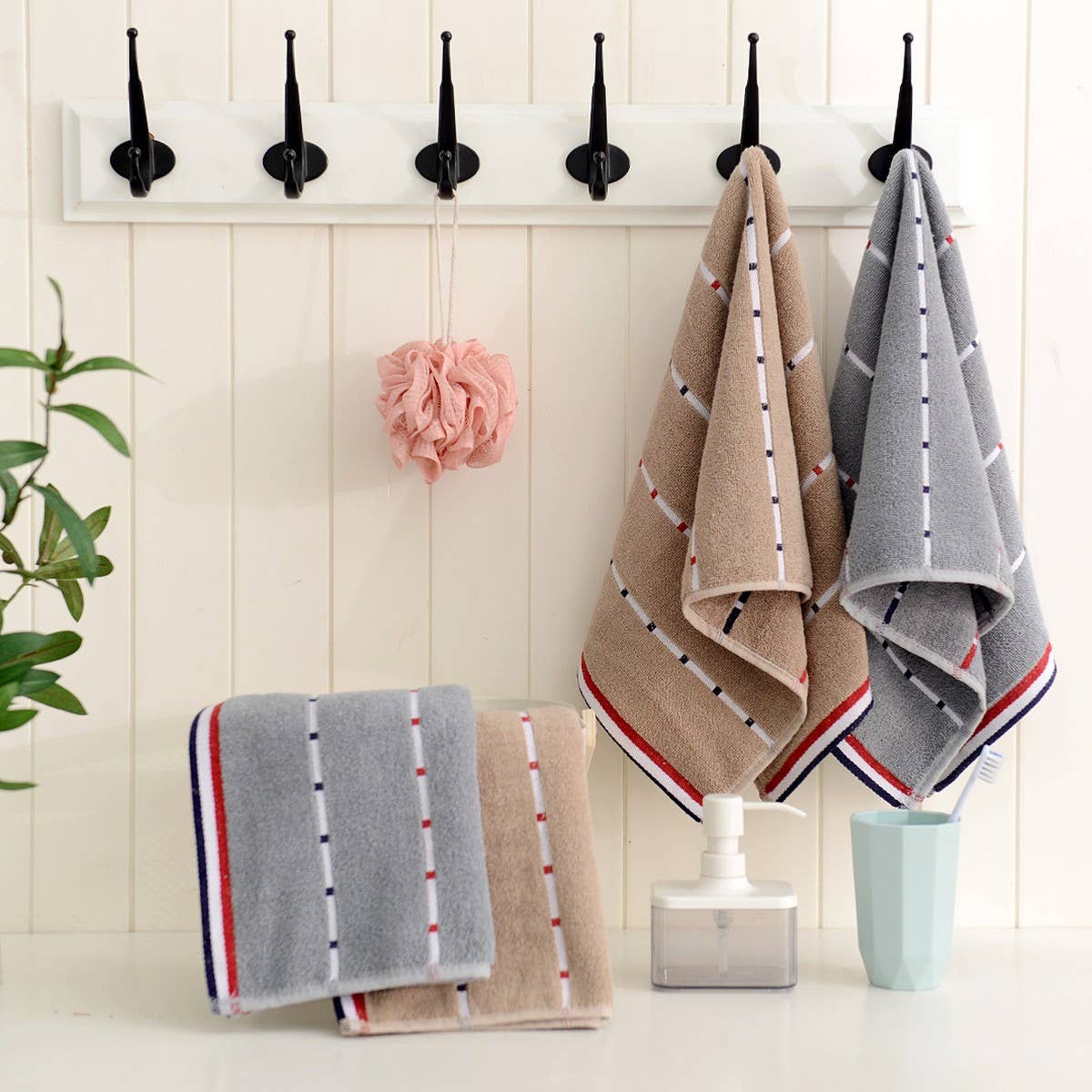 HOUSEHOLD STRIPED COTTON ABSORBENT TOWEL SOFT GIFT