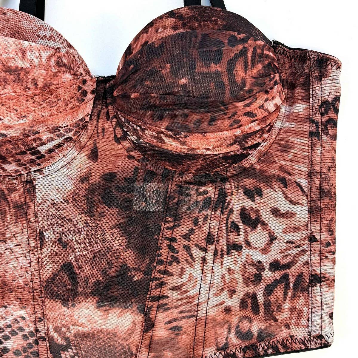 PRINTED SUSPENDERS SEXY HOT GIRL HERRINGBONE BRA_CWMM4129