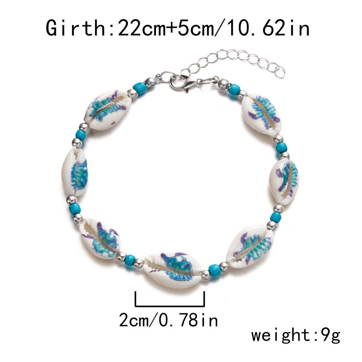 HAND-WOVEN BEACH COLORED SHELL RICE BEAD BRACELET