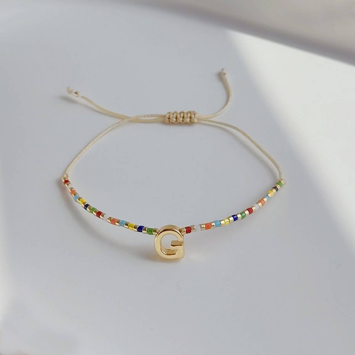 CWAJE4567_BOHEMIAN ADJUSTABLE GOLD LETTER BRACELET