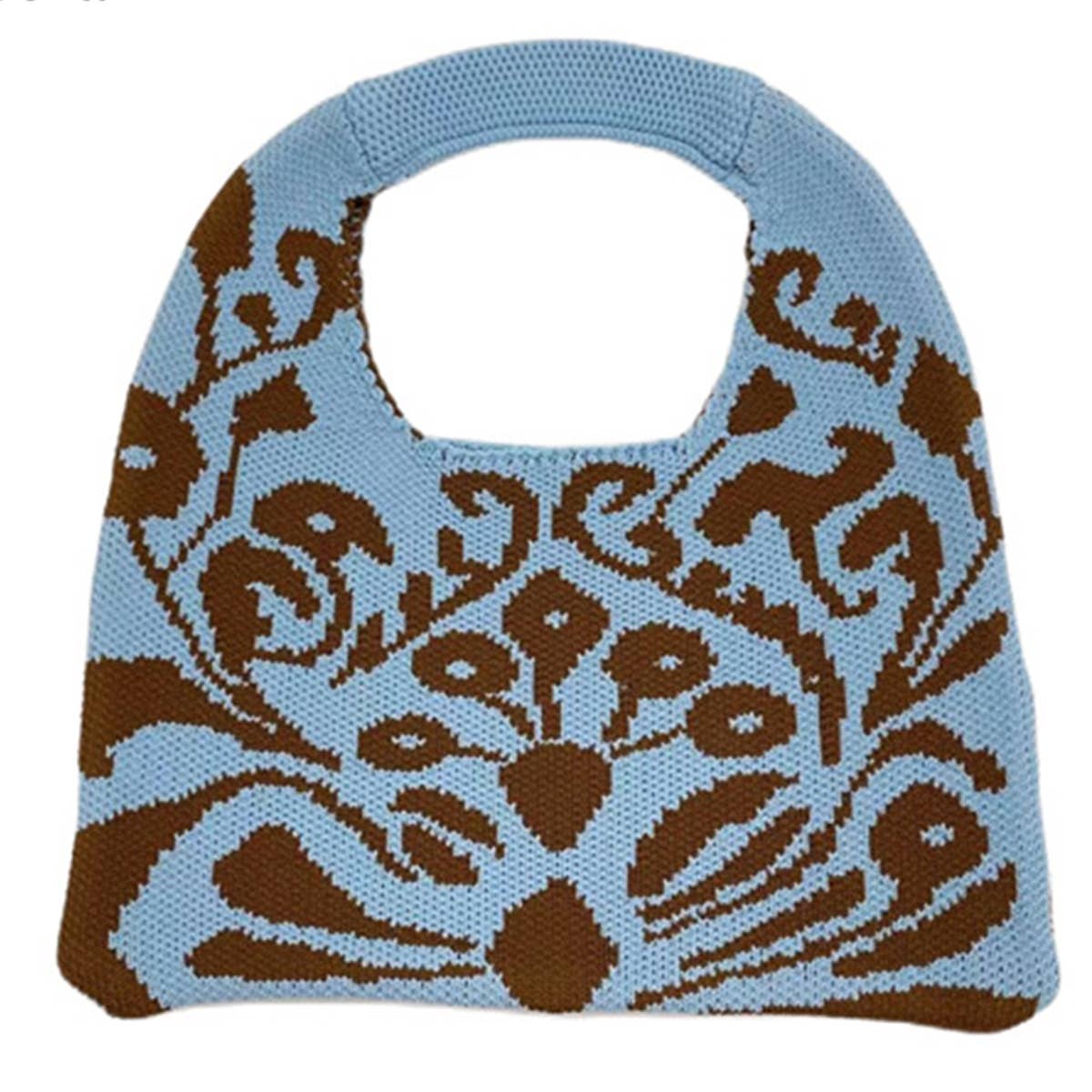 WOMEN FASHION PATTERN KNITTED DESIGN TOTE BAG_CWAB0861