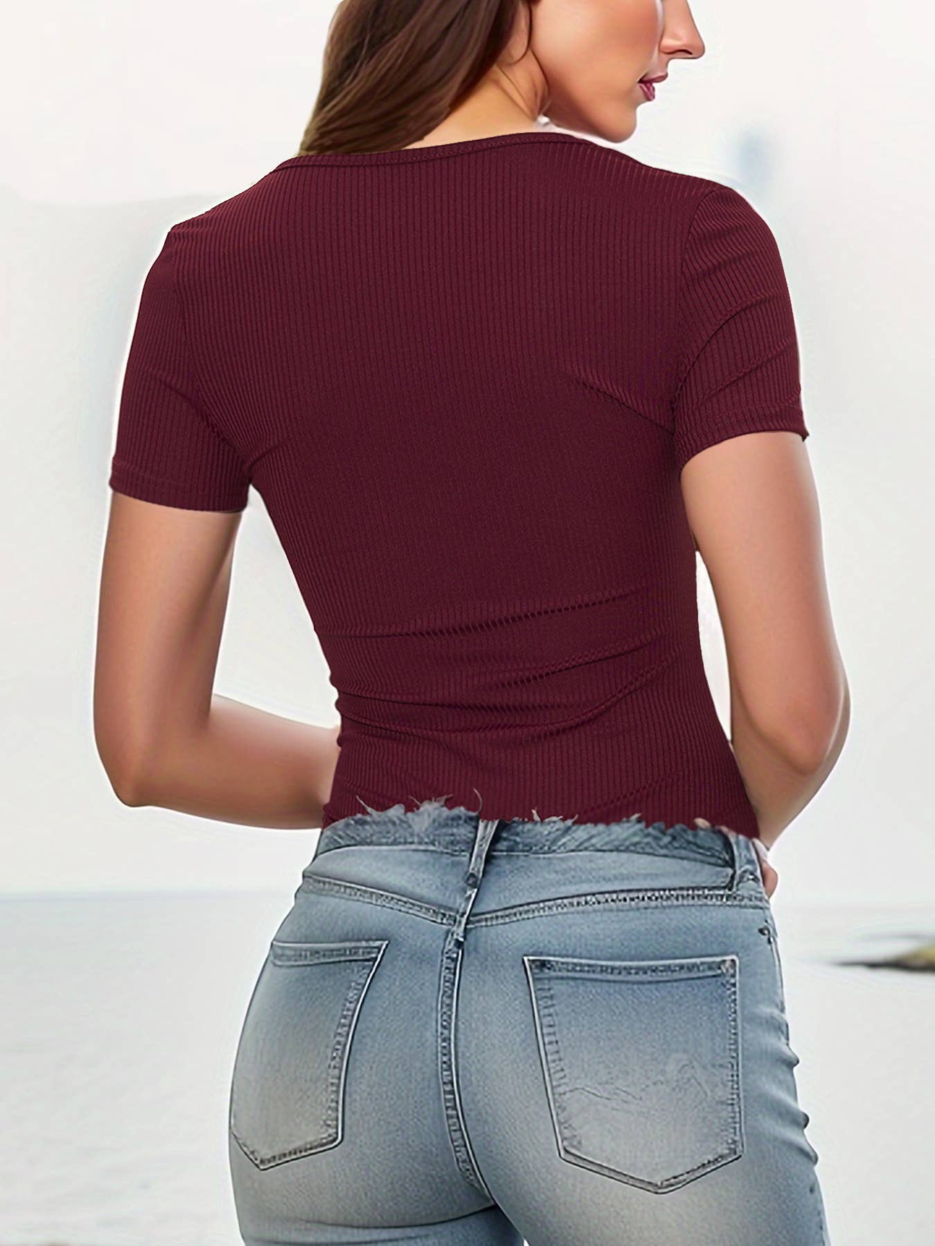 SLIM-FIT KINK SHORT SLEEVE PIT STRIP JUMPSUIT