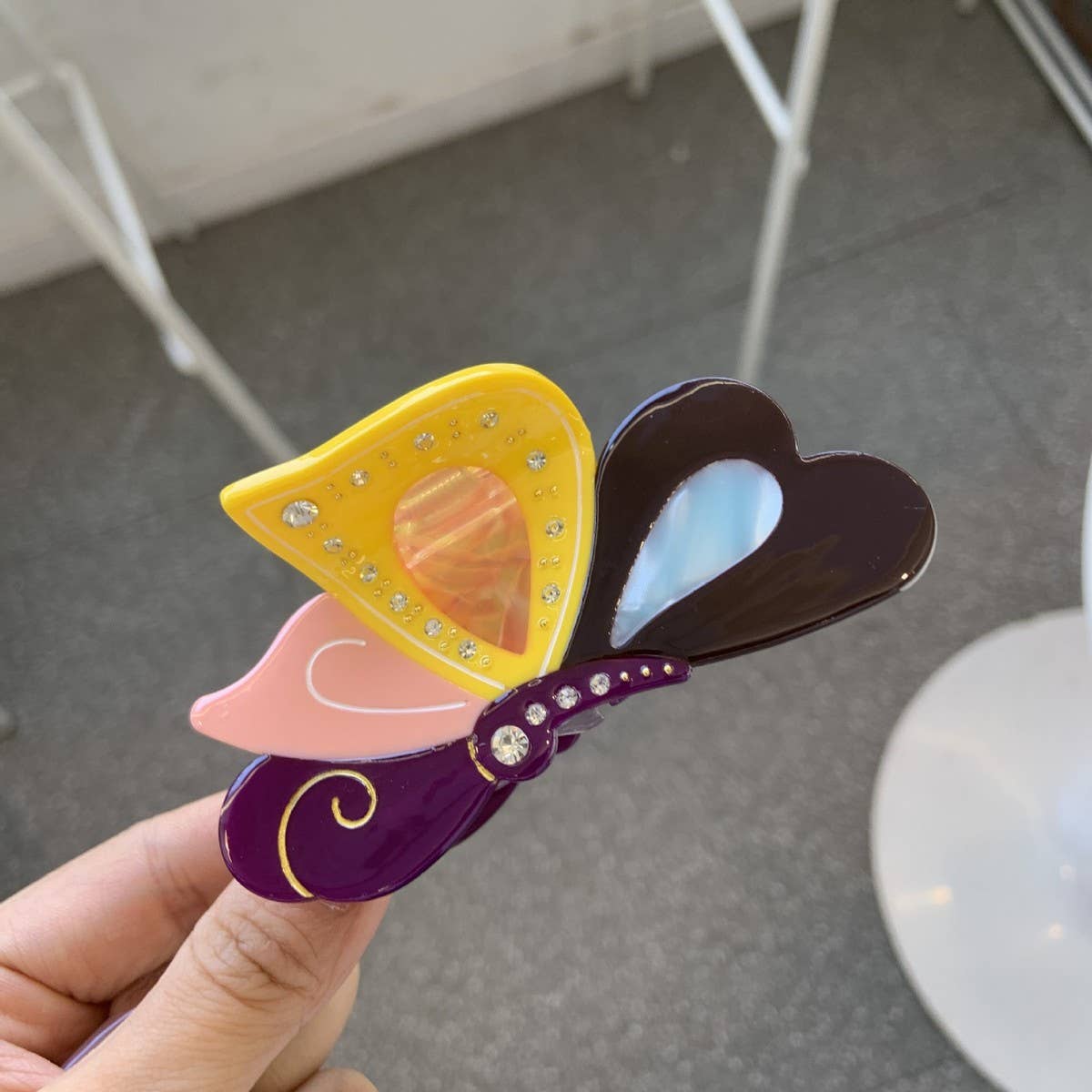 Rhinestone Butterfly Hair Claw, Chic Simple Clip