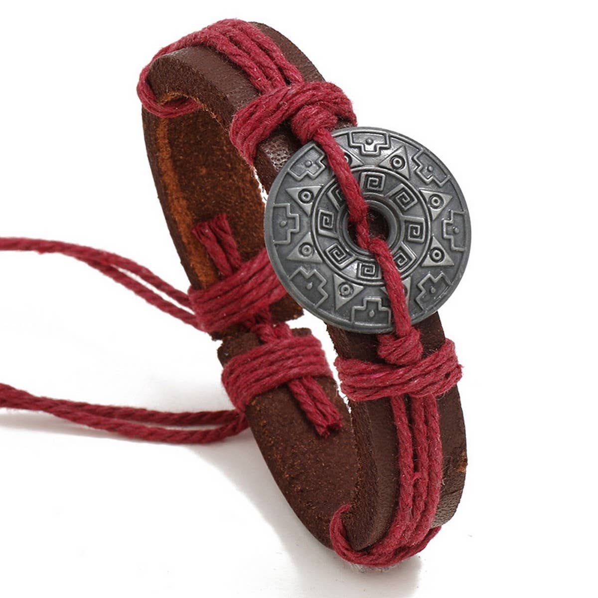 HAND-WOVEN ALLOY VINTAGE COWHIDE BRACELET