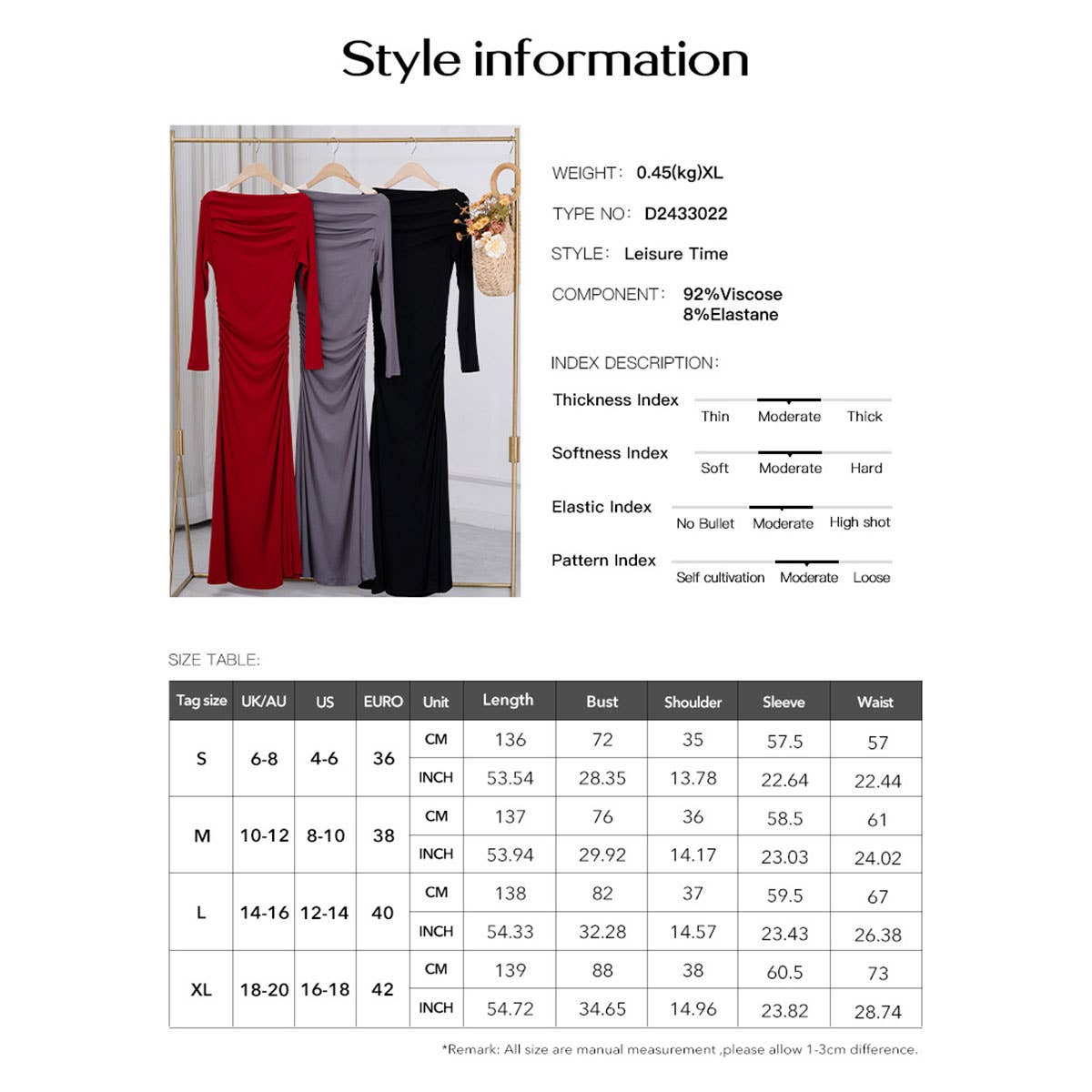 Solid color dress with hip collar