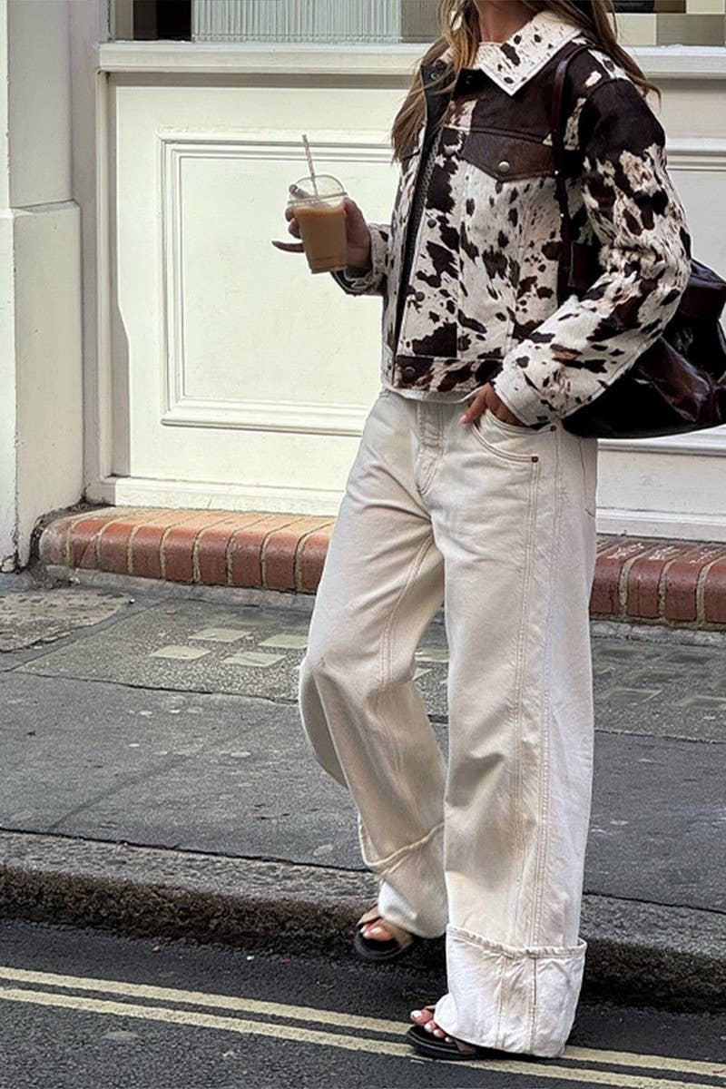 CWOJA1499_LAPEL CASUAL PRINTED SHIRT JACKET